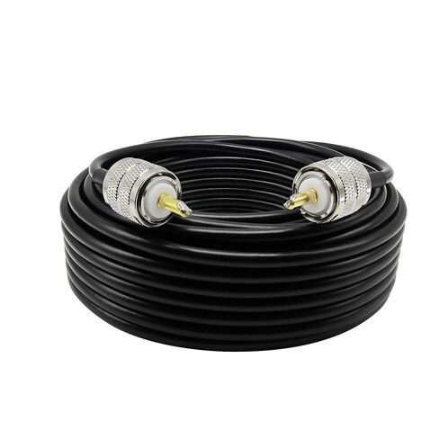 RG58 Coaxial Cable 2 Feet Solid Copper, UHF Male PL-259 to UHF Male PL-259 Low Loss, CB Coax Cable for SWR Meter, CB Radio, Antenna Tuner, Ham Radio, Police Scanner (2FT) in Saudi Arabia