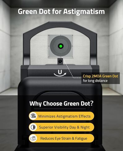 CVLIFE WolfCloak Motion Awake Green Dot Sight لبصمة RMR، نقطة 2MOA | محول لـ MOS وPicatinny 21 مم، رؤية انعكاسية للمسدسات كاملة الحجم، 1500 جيجا مقاوم للصدمات، 0.33 بوصة، عدسة بصرية 24 مم in Kuwait