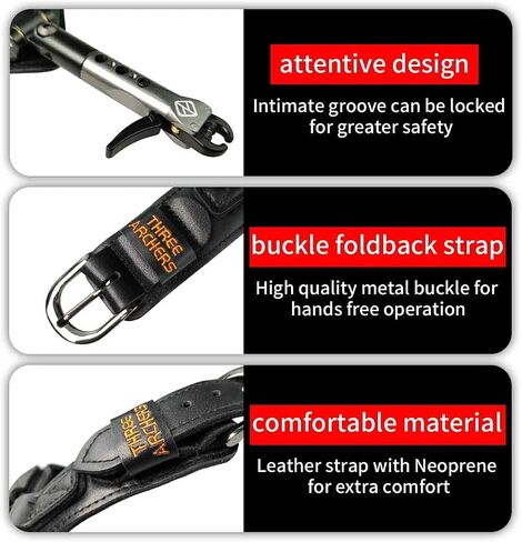 THREE ARCHERS Compound Bow Release Sensitive Trigger Jaws Release with Leather Buckle Strap- Quick & Quiet in Saudi Arabia