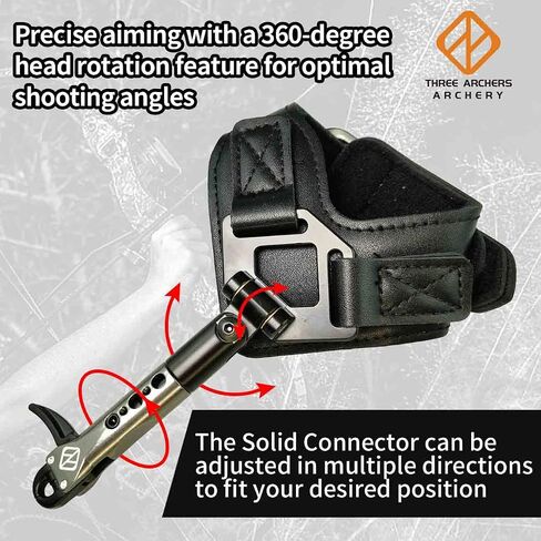 THREE ARCHERS Compound Bow Release Sensitive Trigger Jaws Release with Leather Buckle Strap- Quick & Quiet in Saudi Arabia