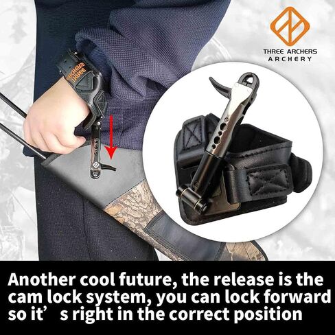 THREE ARCHERS Compound Bow Release Sensitive Trigger Jaws Release with Leather Buckle Strap- Quick & Quiet in Saudi Arabia