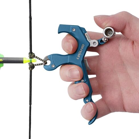 LWANO 3-4 Finger Thumb Trigger Release Aid for Compound Bow | Adjustable thumb trigger, CNC machined aluminum alloy, 3-4 finger compatible for compound bow hunting archery training in Saudi Arabia