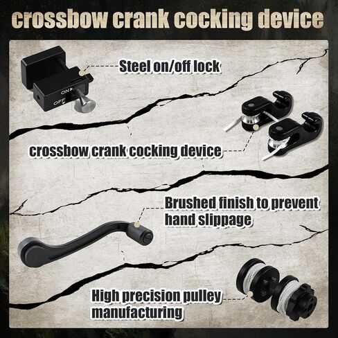 Upgraded Crossbow Crank Cocking Device Compatible With Barnett Series Crossbow，Bar20020 Crank Cocking Device 94% Less Cocking Resistance, Universal Crossbow Crank Cocking Device Black,Easy Winding in Saudi Arabia
