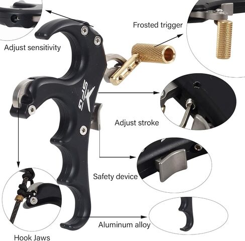 Archery Compound Bow Release Aid Archery Release Bow Thumb Release for Compound Bow Outdoor Shooting Accessories (Black) in Saudi Arabia