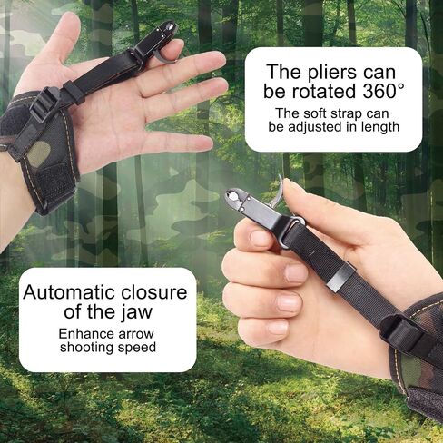 Archery Compound Bow Release Aid Wristband Release Aids 360° Adjustable Thumb Trigger Caliper for Right/Left Hand in Kuwait