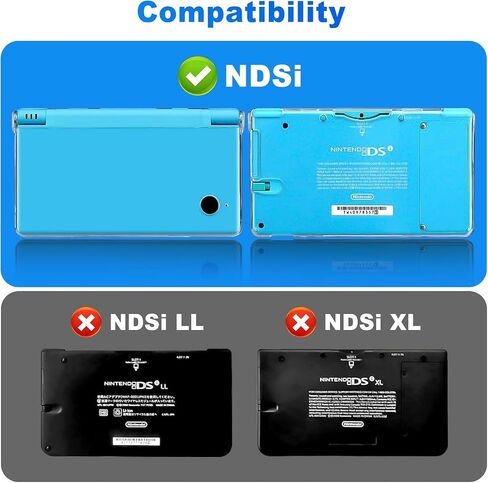 VSEER Crystal Clear Hard Shell Protective Case Cover for Nintendo DSi NDSi, Transparent, Snap-On Design, Slim Profile (Not for Nintendo DSL or DSi XL) in Saudi Arabia