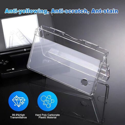 VSEER Crystal Clear Hard Shell Protective Case Cover for Nintendo DSi NDSi, Transparent, Snap-On Design, Slim Profile (Not for Nintendo DSL or DSi XL) in Saudi Arabia
