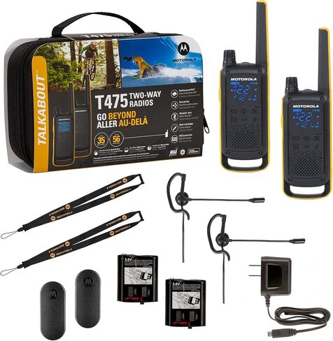 Motorola Solutions Talkabout T475 Extreme Two-Way Radio Black W/Yellow Rechargeable Two Pack in Saudi Arabia