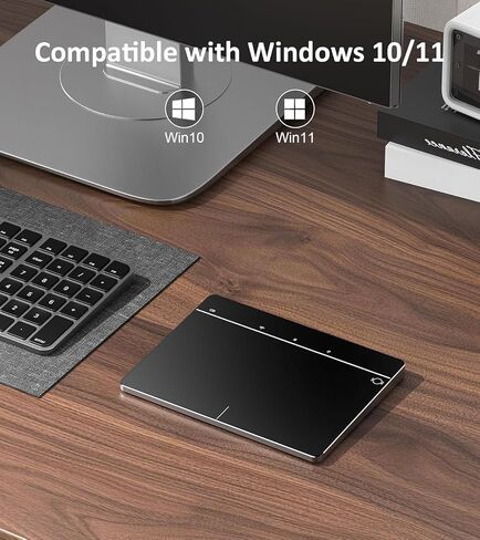 Wireless Bluetooth Trackpad for Windows 10 & 11, 3-in-1 Connectivity Modes,High Precision Control, Portable Multi-Touch Gestures touchpad for PC & Laptop (Black) in Saudi Arabia