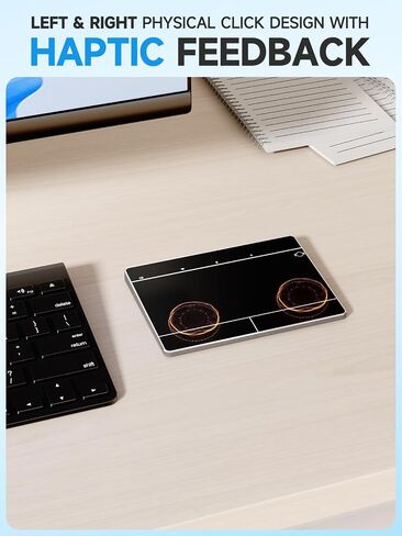 Wireless Bluetooth Trackpad for Windows 10 & 11, 3-in-1 Connectivity Modes,High Precision Control, Portable Multi-Touch Gestures touchpad for PC & Laptop (Black) in Saudi Arabia