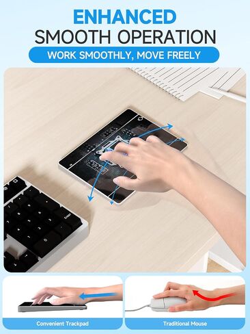 Wireless Bluetooth Trackpad for Windows 10 & 11, 3-in-1 Connectivity Modes,High Precision Control, Portable Multi-Touch Gestures touchpad for PC & Laptop (Black) in Saudi Arabia
