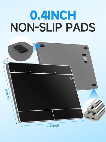 Wireless Bluetooth Trackpad for Windows 10 & 11, 3-in-1 Connectivity Modes,High Precision Control, Portable Multi-Touch Gestures touchpad for PC & Laptop (Black) in Saudi Arabia