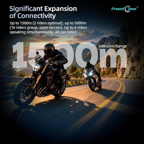 FreedConn Blade Motorcycle Bluetooth Headset, Mesh 3.0 Helmet Intercom Communication Systems with IP67 Waterproof, AI Noise Reduction, Voice Command, Hi-Res Speakers in Saudi Arabia