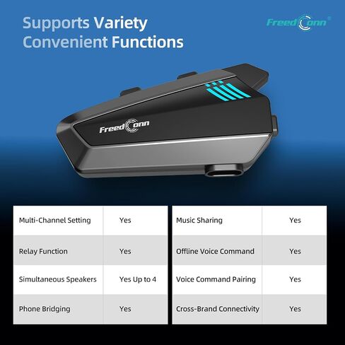 FreedConn Blade Motorcycle Bluetooth Headset, Mesh 3.0 Helmet Intercom Communication Systems with IP67 Waterproof, AI Noise Reduction, Voice Command, Hi-Res Speakers in Saudi Arabia
