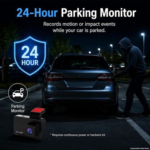 3-inch 1080p High-Definition Dash cam for Cars with Super Night Vision, 170° Large Wide-Angle, 24 Hour Recording, G-Sensor Parking Monitoring Loop Video Motion Detection in Saudi Arabia
