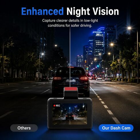 3-inch 1080p High-Definition Dash cam for Cars with Super Night Vision, 170° Large Wide-Angle, 24 Hour Recording, G-Sensor Parking Monitoring Loop Video Motion Detection in Saudi Arabia