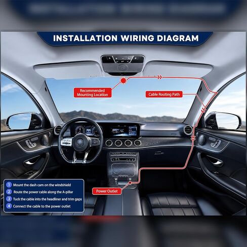 3-inch 1080p High-Definition Dash cam for Cars with Super Night Vision, 170° Large Wide-Angle, 24 Hour Recording, G-Sensor Parking Monitoring Loop Video Motion Detection in Saudi Arabia