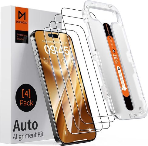 DIMONCOAT 4-PACK for iPhone 16 Pro Max Privacy Screen Protector Glass 6.9" | 13FT Drop Tested, Auto Alignment Kit, 10X Military-Grade Tempered Glass, Stronger Edge Protection, Case Friendly, Bubble-Free in Saudi Arabia