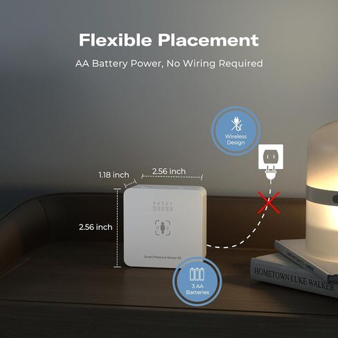 THIRDREALITY Presence Sensor R2,24GHz mmWave Radar,Adjustable Sensitivity,Zigbee Hub Required,Battery Powered,Support Home Assistant,SmartThings,Homey or Echo Devices with Built-in Zigbee hub in Saudi Arabia
