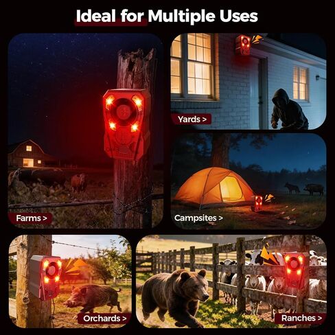 Upgraded Solar Motion Sensor Noise Maker, Adjustable Sound Barking Dog, Reduces False Alarms, IP65 Waterproof, 2000mAh Solar Powered Alarm Motion Detecter in Saudi Arabia