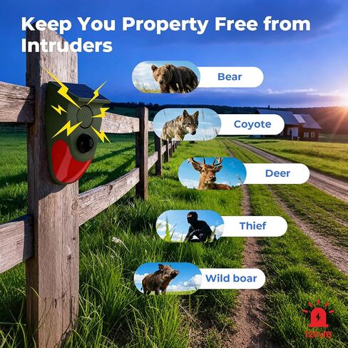 Solar Powered Motion Sensor Alarm with Remote Control, Driveway Alarm,Waterproof Outdoor Infrared Detector Security Siren, 24H/Day/Night Modes, Anti-Theft Animal Repeller for Garden Farm Yard,2 PCS in Saudi Arabia
