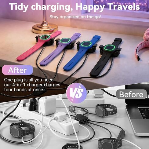 4 Port Magic Band Charger Charging Station for Disney Magic Band+ Plus | Multiple 4-in-1 MagicBand+ Charger for Multi MagicBand Plus,90 Min Full Charging for Disneyland Family Accessories in Saudi Arabia