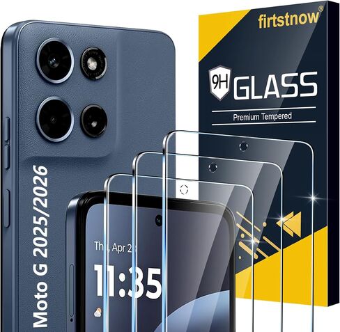 firtstnow 3 Pack for Motorola Moto G (2026/2025) Screen Protector Tempered Glass, Military Grade Shatterproof, 9H Hardness, Fingerprint Unlock, HD Clear Case Friendly 6.7 Inch in Saudi Arabia