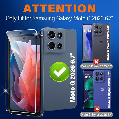 firtstnow 3 Pack for Motorola Moto G (2026/2025) Screen Protector Tempered Glass, Military Grade Shatterproof, 9H Hardness, Fingerprint Unlock, HD Clear Case Friendly 6.7 Inch in Saudi Arabia