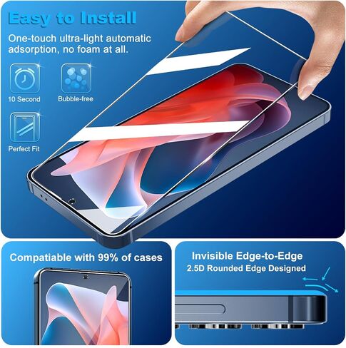 firtstnow 3 Pack for Motorola Moto G (2026/2025) Screen Protector Tempered Glass, Military Grade Shatterproof, 9H Hardness, Fingerprint Unlock, HD Clear Case Friendly 6.7 Inch in Saudi Arabia