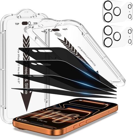 EZ-GLAZ-4+2 Pack for iPhone 17 Pro Max Privacy Screen Protector (6.9") in Saudi Arabia