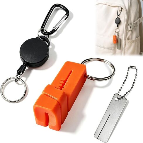 3 Pcs Magnetic Fly Threader Set, Fishing Knot Tying Tool with Retractable Keychain Heavy Duty and Fish Hook Sharpener, 4-Slot Precision Fly Fishing Accessories for Low Light and Small Flies in Saudi Arabia
