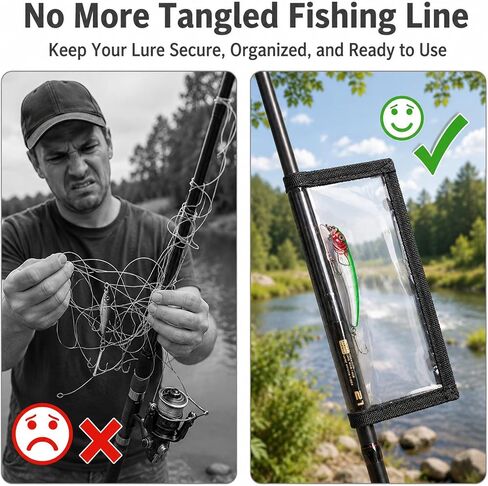 12pcs Lure Wrap, 5.9 Inch Fishing Lure Covers Bait Gloves Fish Hook Storage Protectors + 2pcs Clear PVC Lure Wraps, Fishing Hook Covers Bait Storage Keeps Fishermen Safe for Fishing Rod in Saudi Arabia