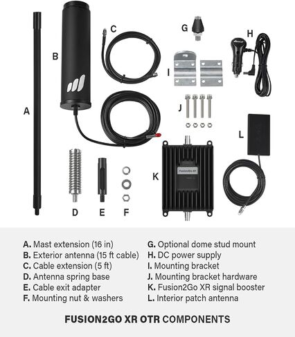 SureCall Fusion2Go XR OTR Cell Phone Signal Booster for Trucks | Boosts 5G & 4G LTE for All US Cellular Carriers Verizon, AT&T, T-Mobile | High-Performance for Large Vehicle, USA Company, FCC Approved in Saudi Arabia