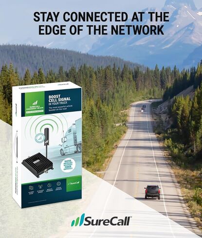 SureCall Fusion2Go XR OTR Cell Phone Signal Booster for Trucks | Boosts 5G & 4G LTE for All US Cellular Carriers Verizon, AT&T, T-Mobile | High-Performance for Large Vehicle, USA Company, FCC Approved in Saudi Arabia