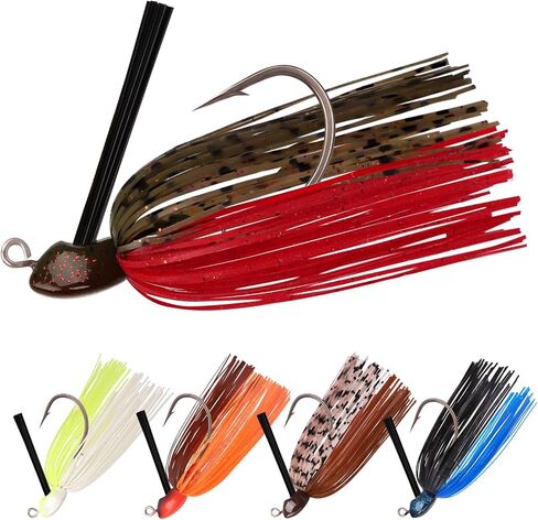 TRUSCEND Jigs Fishing Lures with Ultra Smooth Teflon Hook, Tour Grade Titanium Weed Guard Swim Jigs, Valuable Weedless Skirted Jig, Well-Made Lures for Crappie Bass Trout, Freshwater Fishing Gear in Kuwait