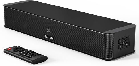 BESTISAN 2.1ch Sound Bar with Built-in Subwoofer, 120W Peak Power, HDMI ARC/Opt/AUX/USB/Bluetooth 5.3, 3 EQ Modes & Volume Boost, 16.5" All-in-One for TV/PC/Gaming/Projector in Kuwait
