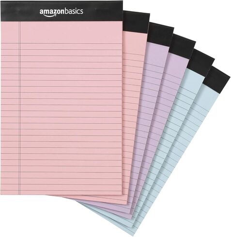 Amazon Basics Wide Ruled Lined Writing Note Pads for Office Supplies, 8.5" x 11.75", White, 12-Pack of 50 Perforated Sheets in Kuwait