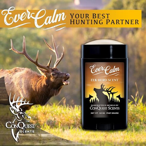 Conquest Scents EverCalm Elk Herd Scent, Calming & Original Formula | Made from Real Elk Bedding, All-Season Use, Trail Marking Scent, Versatile Hunting Scents in Kuwait