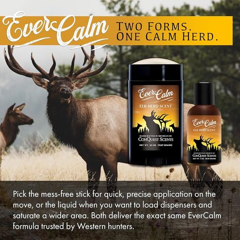 Conquest Scents EverCalm Elk Herd Scent, Calming & Original Formula | Made from Real Elk Bedding, All-Season Use, Trail Marking Scent, Versatile Hunting Scents in Kuwait
