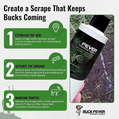 Buck Fever Pre/Post Buck Rut, Synthetic Deer Scent for Mock Scrapes in Saudi Arabia