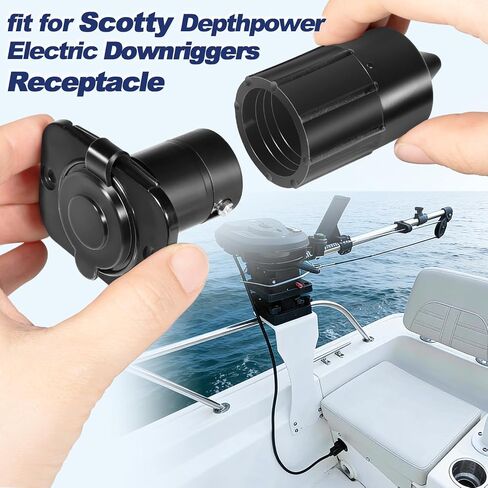 LAIKOU 2126 Downrigger Receptacle Socket Compatible with Scotty Depthpower Electric Downriggers Power Connector 2 Wire 12V /24V/36V Systems, Marine Boat Battery Accessory in Saudi Arabia