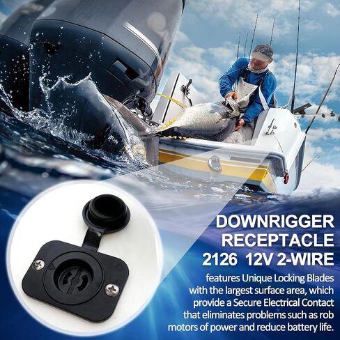 LAIKOU 2126 Downrigger Receptacle Socket Compatible with Scotty Depthpower Electric Downriggers Power Connector 2 Wire 12V /24V/36V Systems, Marine Boat Battery Accessory in Saudi Arabia
