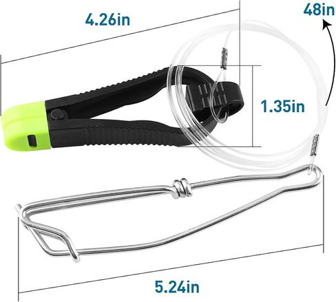 QQZ Downrigger Release Clip, 1173 Power Grip Plus with 48" Leader & Cable Snap, Stacking Self-Locating Snap, Adjustable Tension, No Line Damage, Easy Retrieve for Trolling in Kuwait