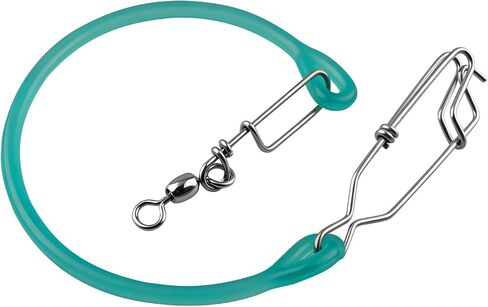 QQZ #370 Downrigger Weight Snubber with Swivel & Snap, Green Small | Ball bearing swivel with snap. Absorbs shock, provides insulation, prevents snags. Wet-hand grip. Fits downrigger terminal. in Saudi Arabia