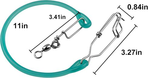 QQZ #370 Downrigger Weight Snubber with Swivel & Snap, Green Small | Ball bearing swivel with snap. Absorbs shock, provides insulation, prevents snags. Wet-hand grip. Fits downrigger terminal. in Saudi Arabia
