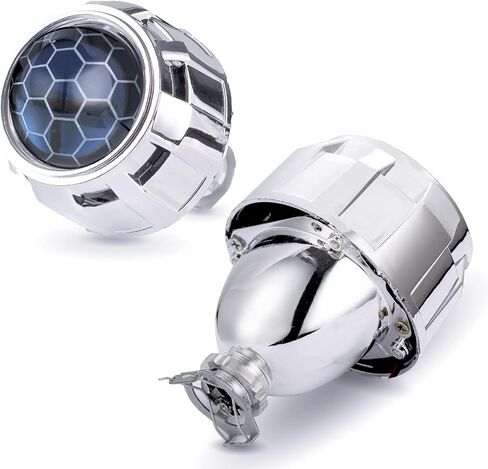 2.5 Inch Honeycomb Bixenon Projector Lens with Sliver Chrome Shrouds,High/Low Beam Function Mini H1 Fit for H1 H4 H7 Car Motorcycle Retrofit in Saudi Arabia