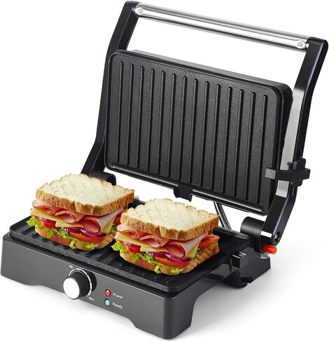 Large Panini Press Grill Sandwich Maker 3 in 1, Open 180 Degrees for Grill | Electric Panini Sandwich Maker Grill, Perfect for Grilling Steaks, Burger, Sandwich,Non-stick Pan, 1200W in Saudi Arabia