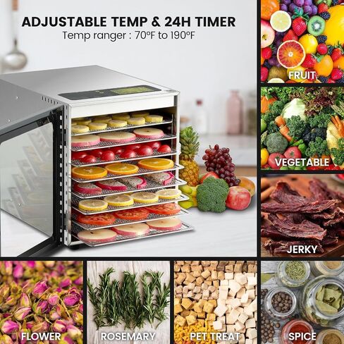 Food-Dehydrator Machine 8 Trays 500W Stainless Meat Dehydrator for Beef Jerky in Saudi Arabia