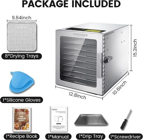 Food-Dehydrator Machine 8 Trays 500W Stainless Meat Dehydrator for Beef Jerky in Saudi Arabia