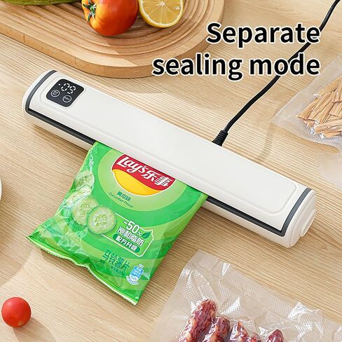Vacuum Sealer with Compact Build, One-Touch Automatic Sealing Cycle (10-20 Seconds), Dry/Moist/Wet/Cold Food Modes, Includes 10 Vacuum Sealer Bags and Built-in Cutter for Easy Length Adjustment in Kuwait